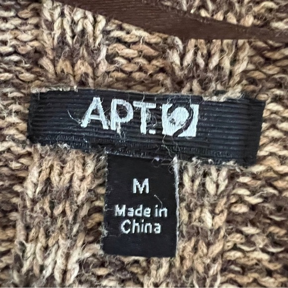 Apt 9 Brown Knit Shawl Long Sleeve Cardigan Sweater - Picture 5 of 6